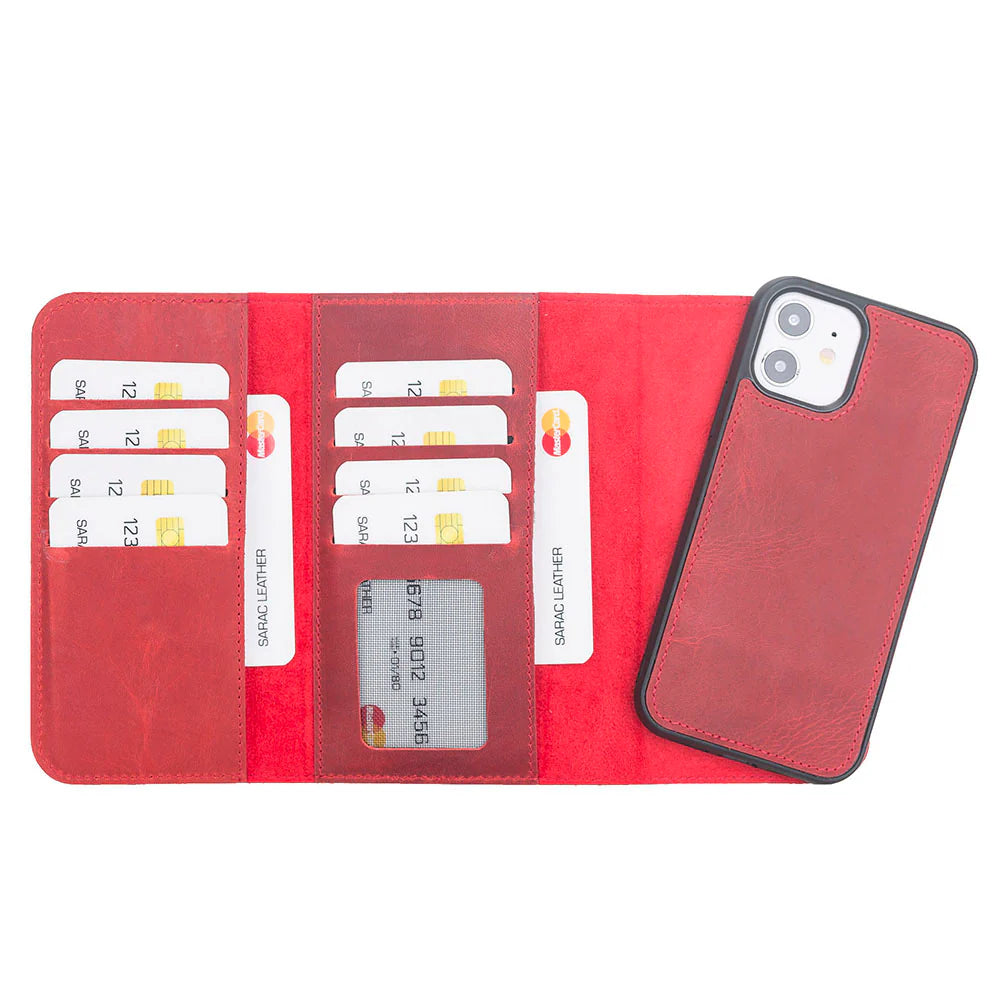 Santa iPhone 12 Mini Leather Detachable Wallet Case