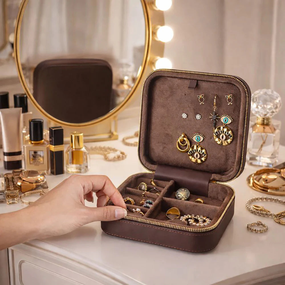 Amanda Leather Jewelry Box, Large