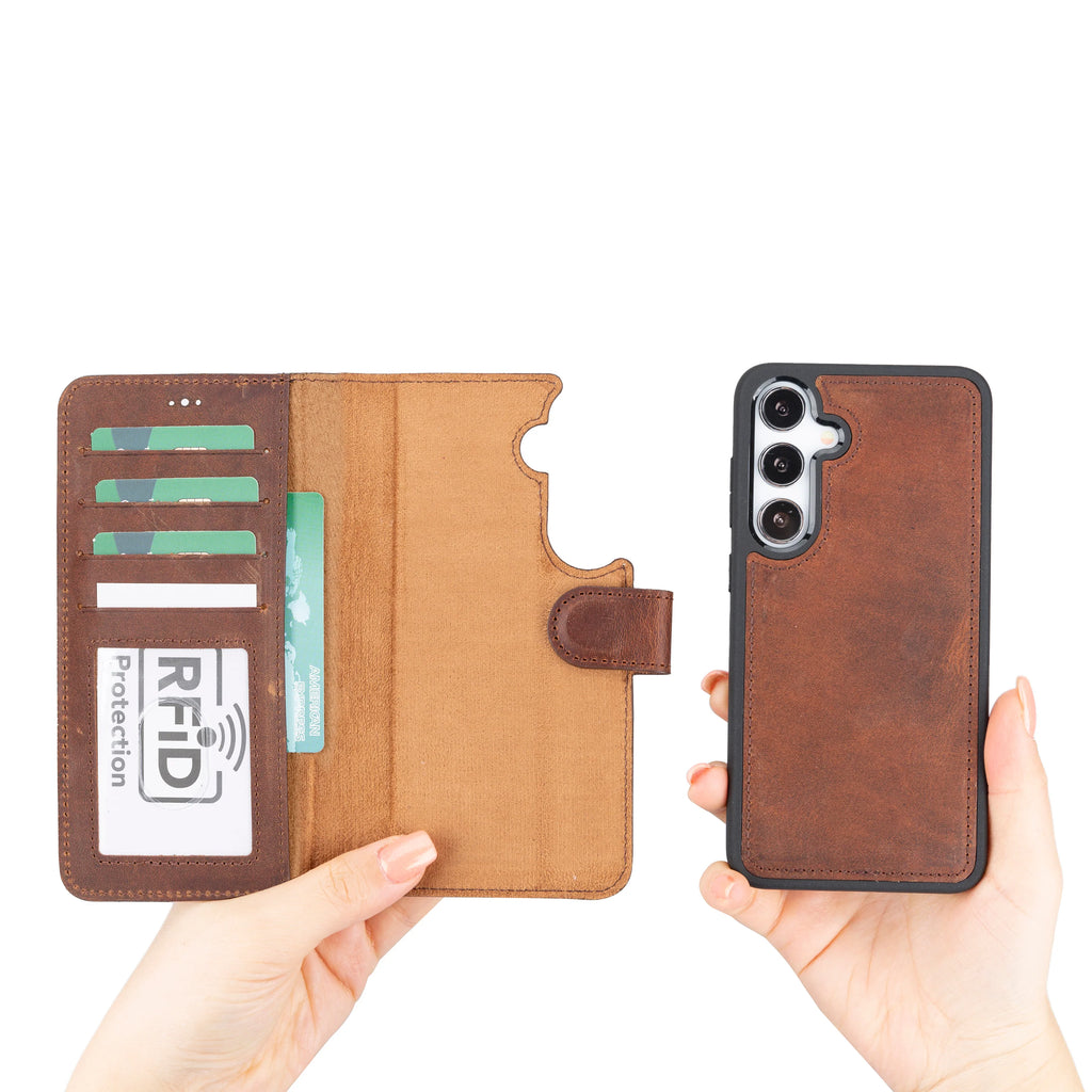 Magic Samsung Galaxy S24 Ultra Leather Detachable Wallet Case
