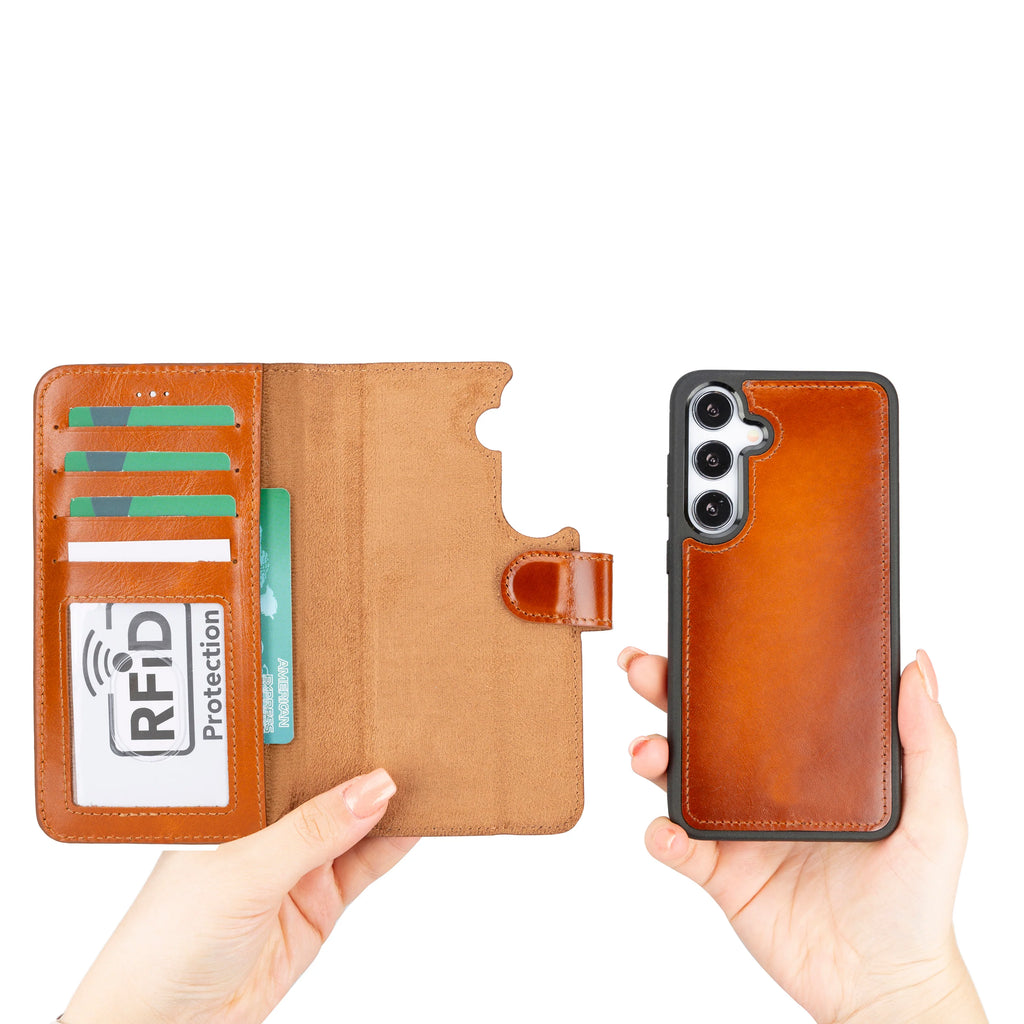 Magic Samsung Galaxy S24 Ultra Leather Detachable Wallet Case