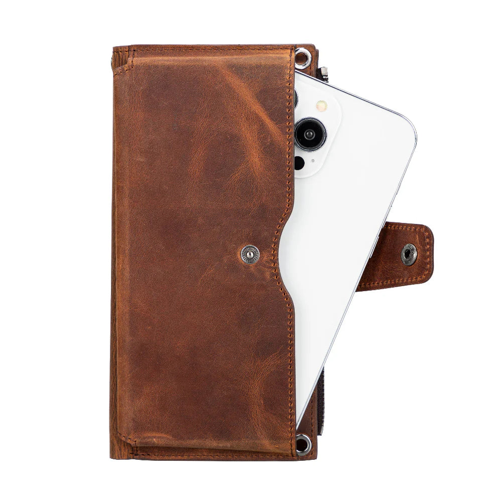 Lozan Strap Leather Crossbody Wallet