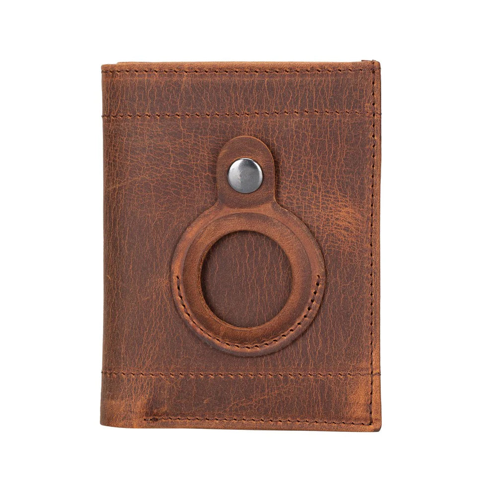 Airmaka Leather Card Holder With Airtag Slot
