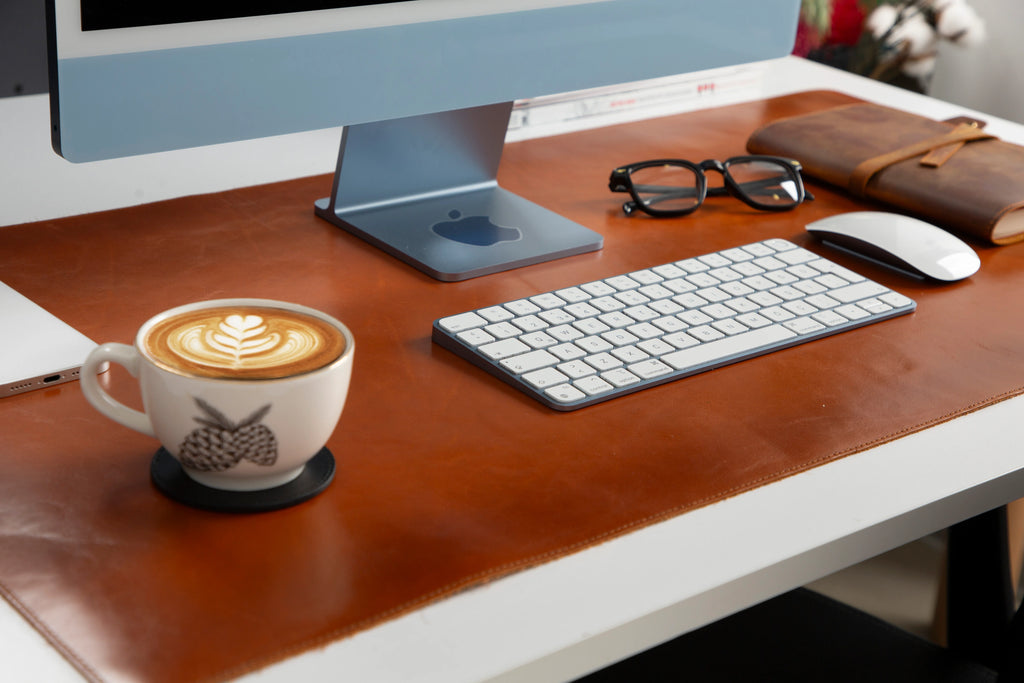 Natural Leather Desk Mat Large