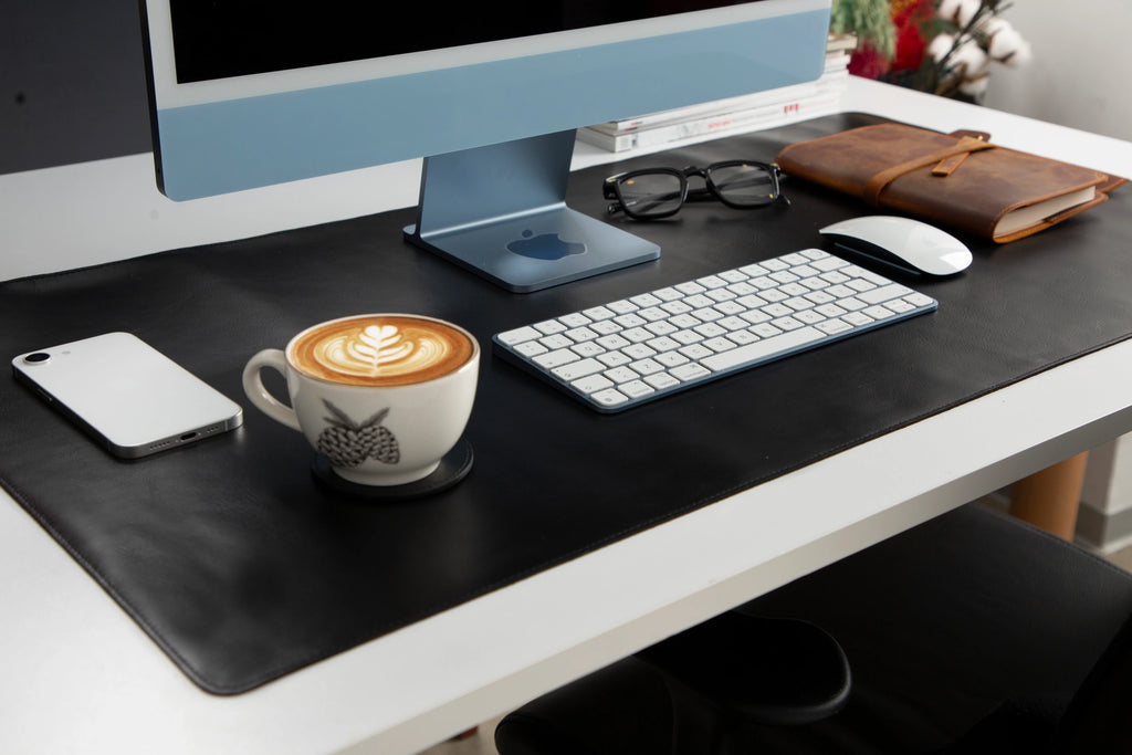 Natural Leather Desk Mat Large