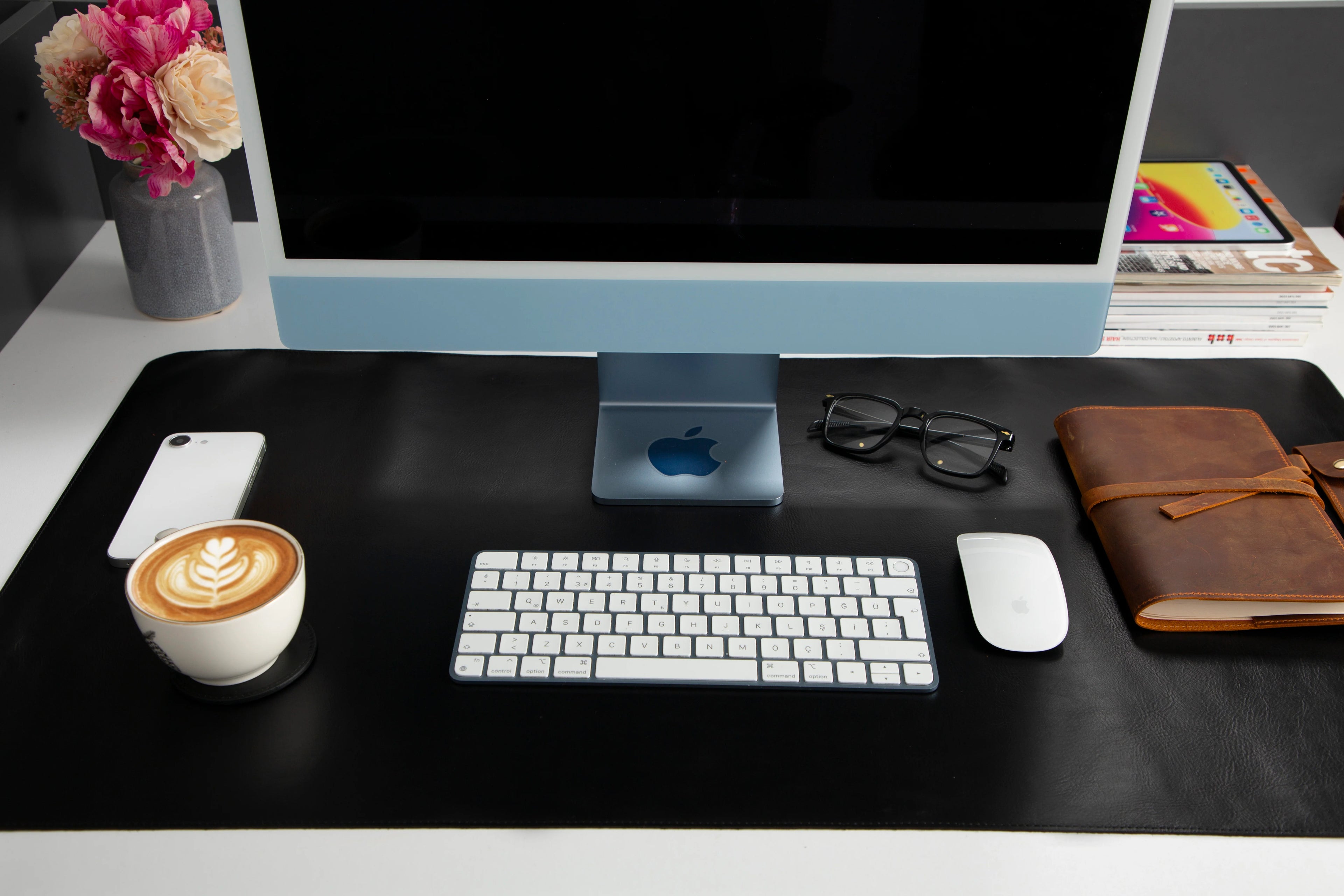 Natural Leather Desk Mat Large