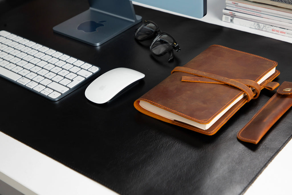Natural Leather Desk Mat Large