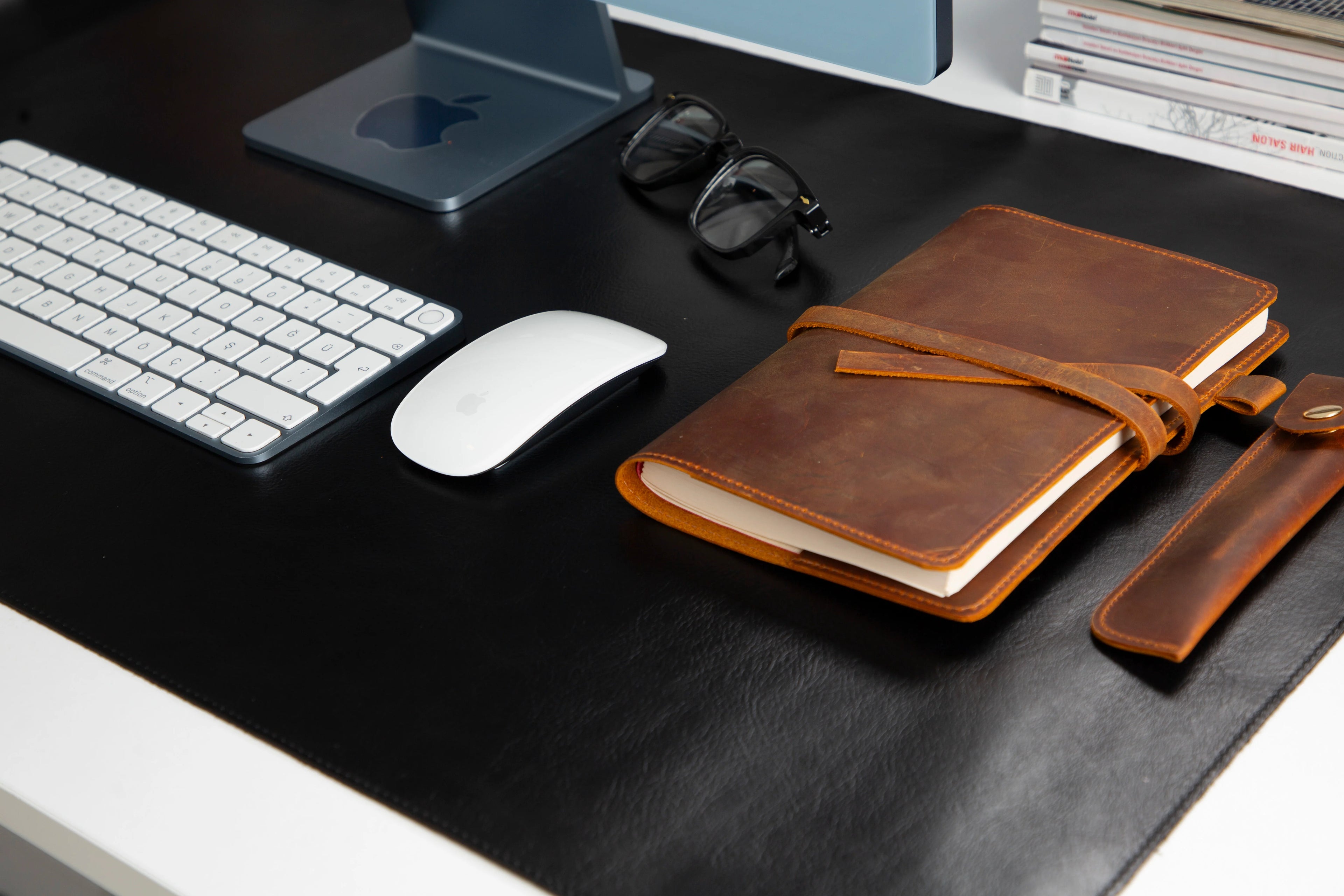 Natural Leather Desk Mat Large