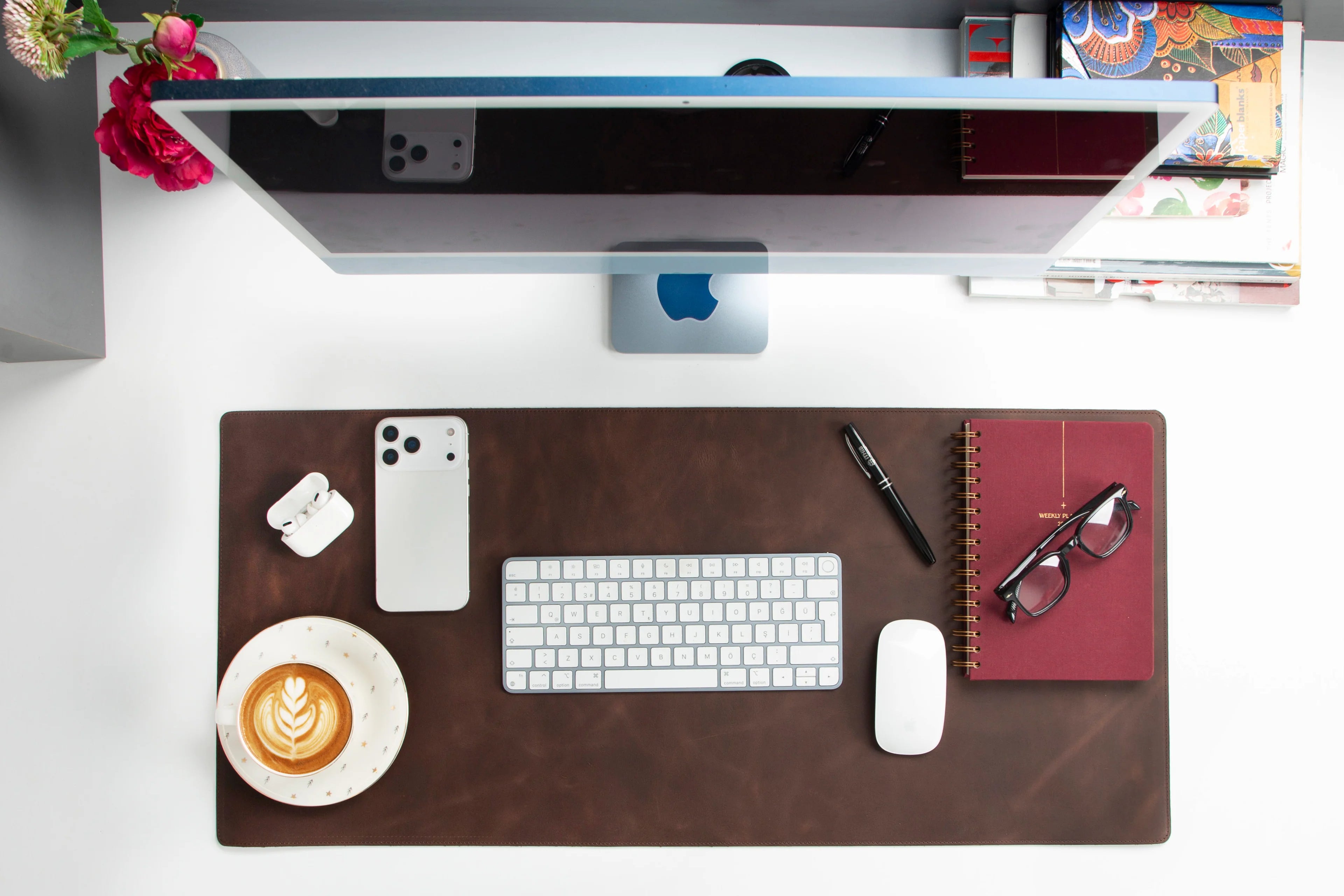 Natural Leather Desk Mat Medium-TN03