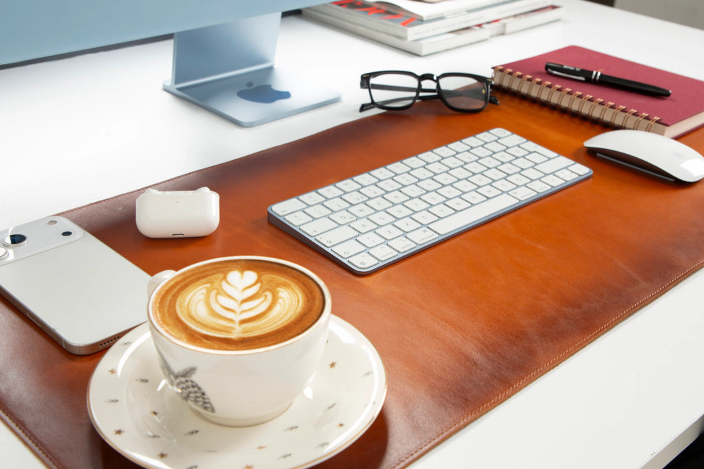 Natural Leather Desk Mat Medium