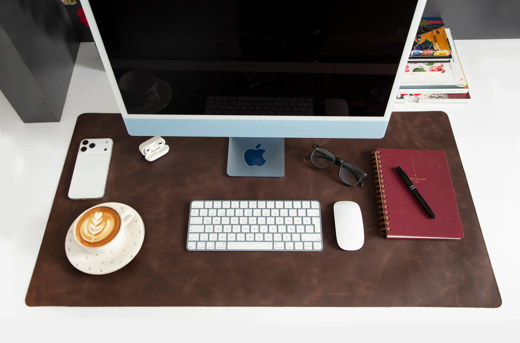 Natural Leather Desk Mat Large