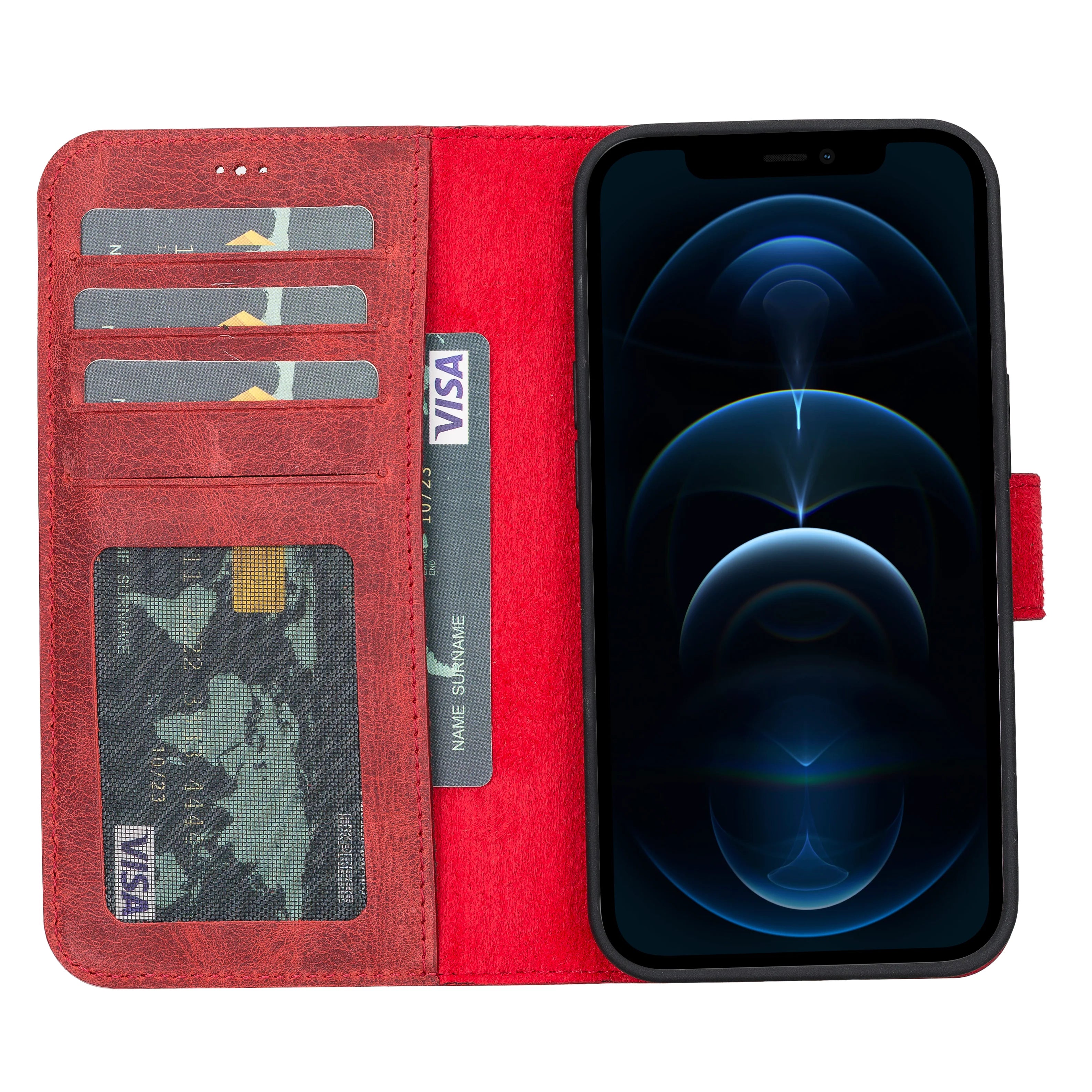 Liluri iPhone 13 Pro Detachable Leather Wallet Case
