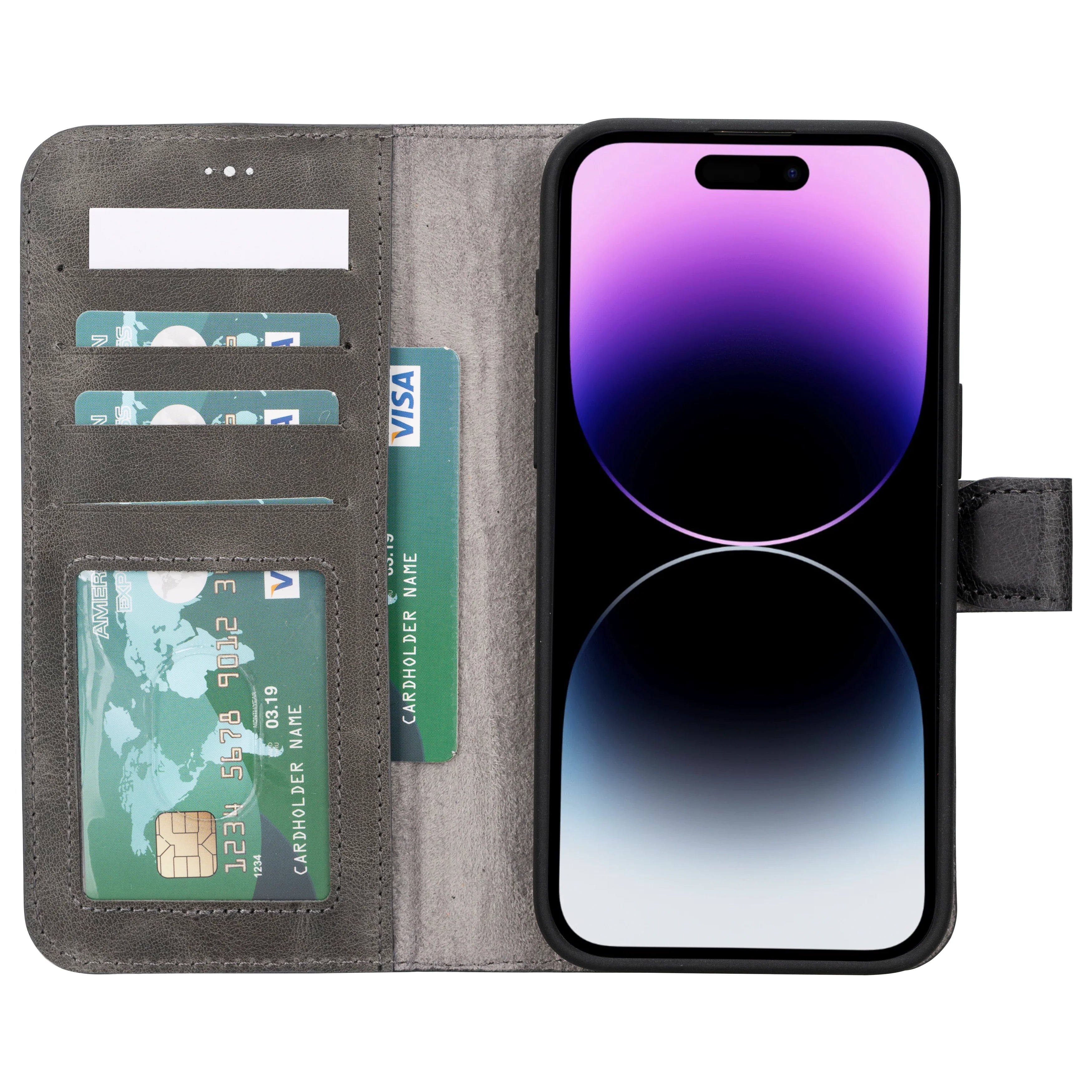 Magic iPhone 16 Pro Max Leather Detachable Wallet Case