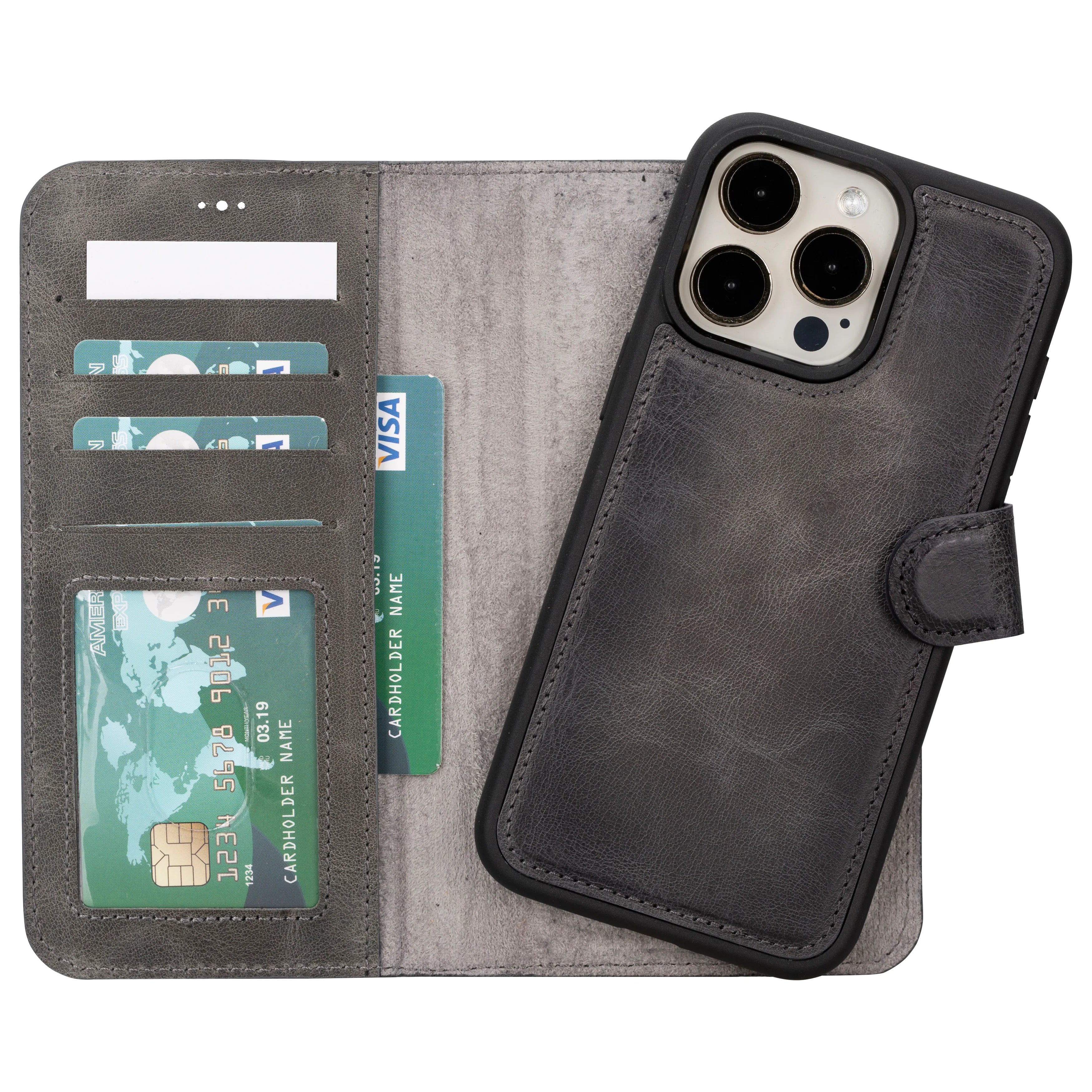Magic iPhone 16 Pro Max Leather Detachable Wallet Case