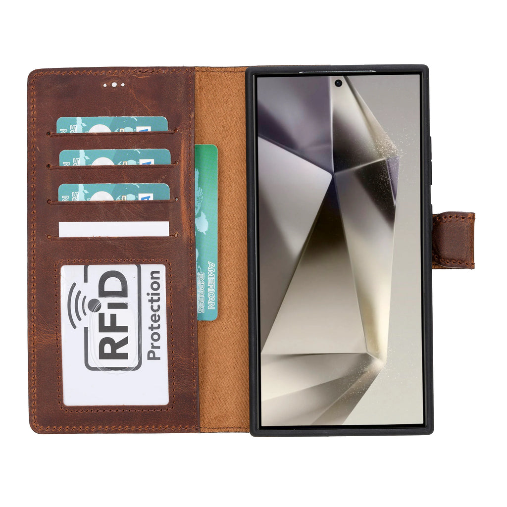 Magic Samsung Galaxy S24 Ultra Leather Detachable Wallet Case