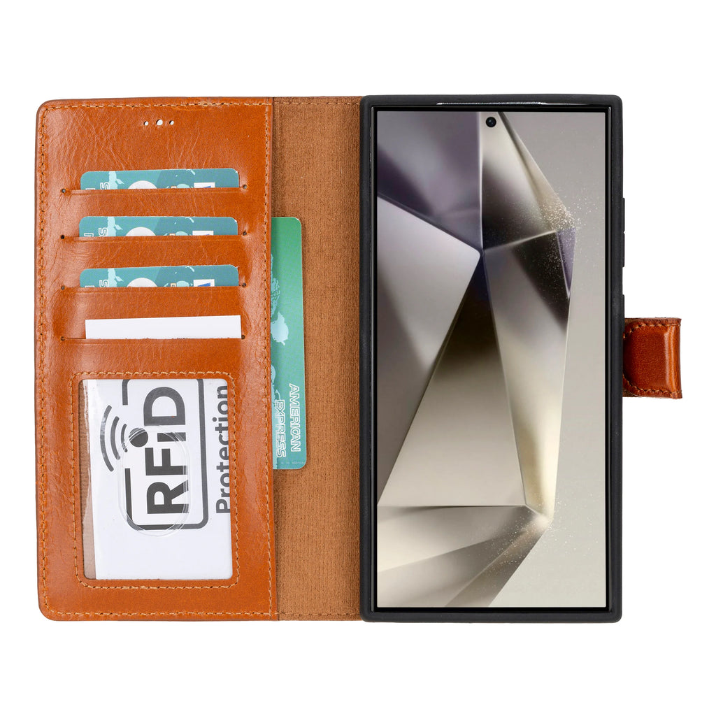 Magic Samsung Galaxy S24 Ultra Leather Detachable Wallet Case