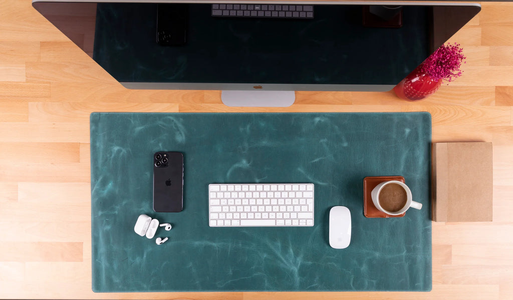 Natural Leather Desk Mat Large