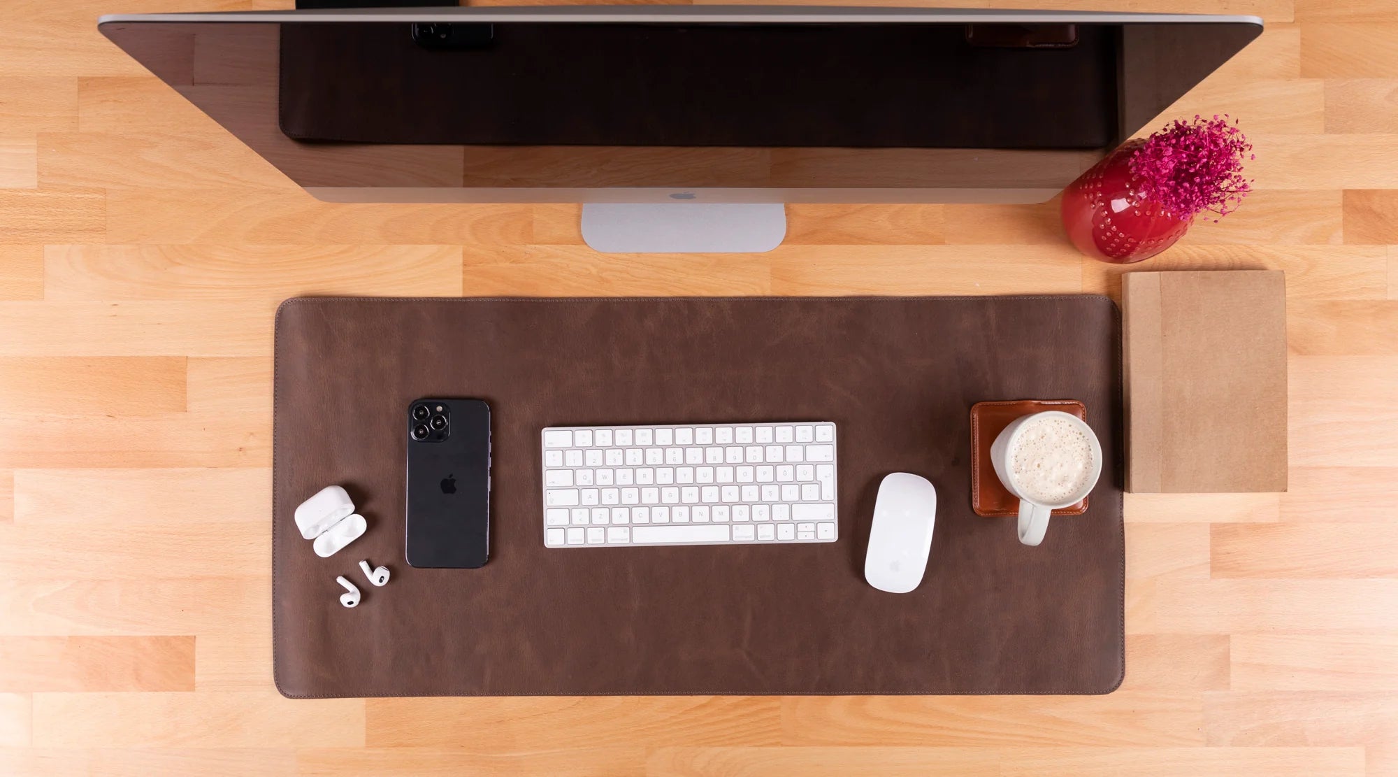Natural Leather Desk Mat Medium