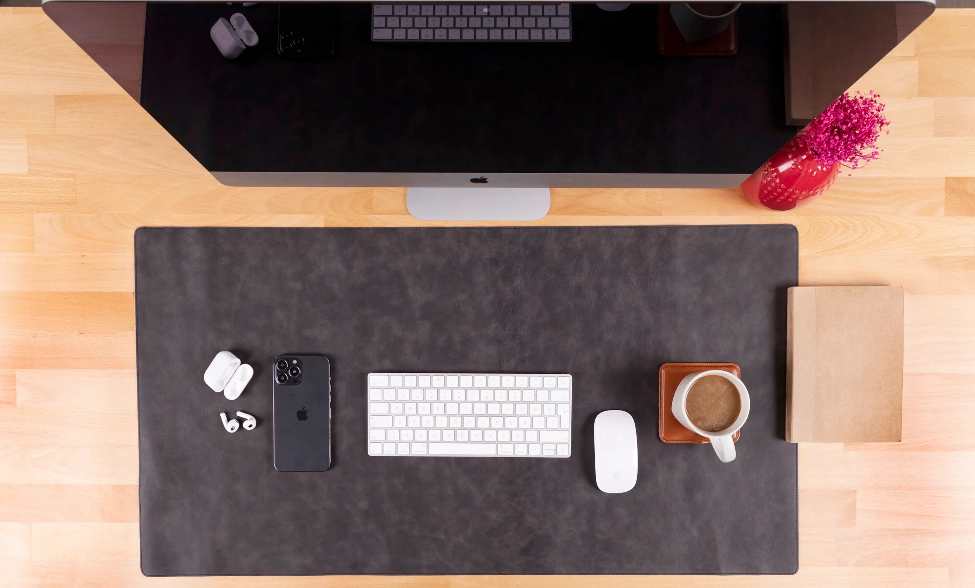 Natural Leather Desk Mat Large