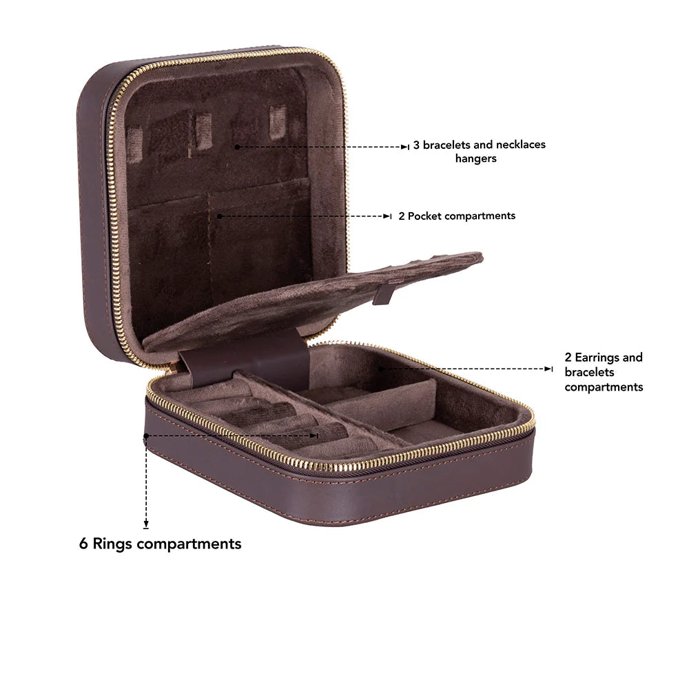 Amanda Leather Jewelry Box, Medium