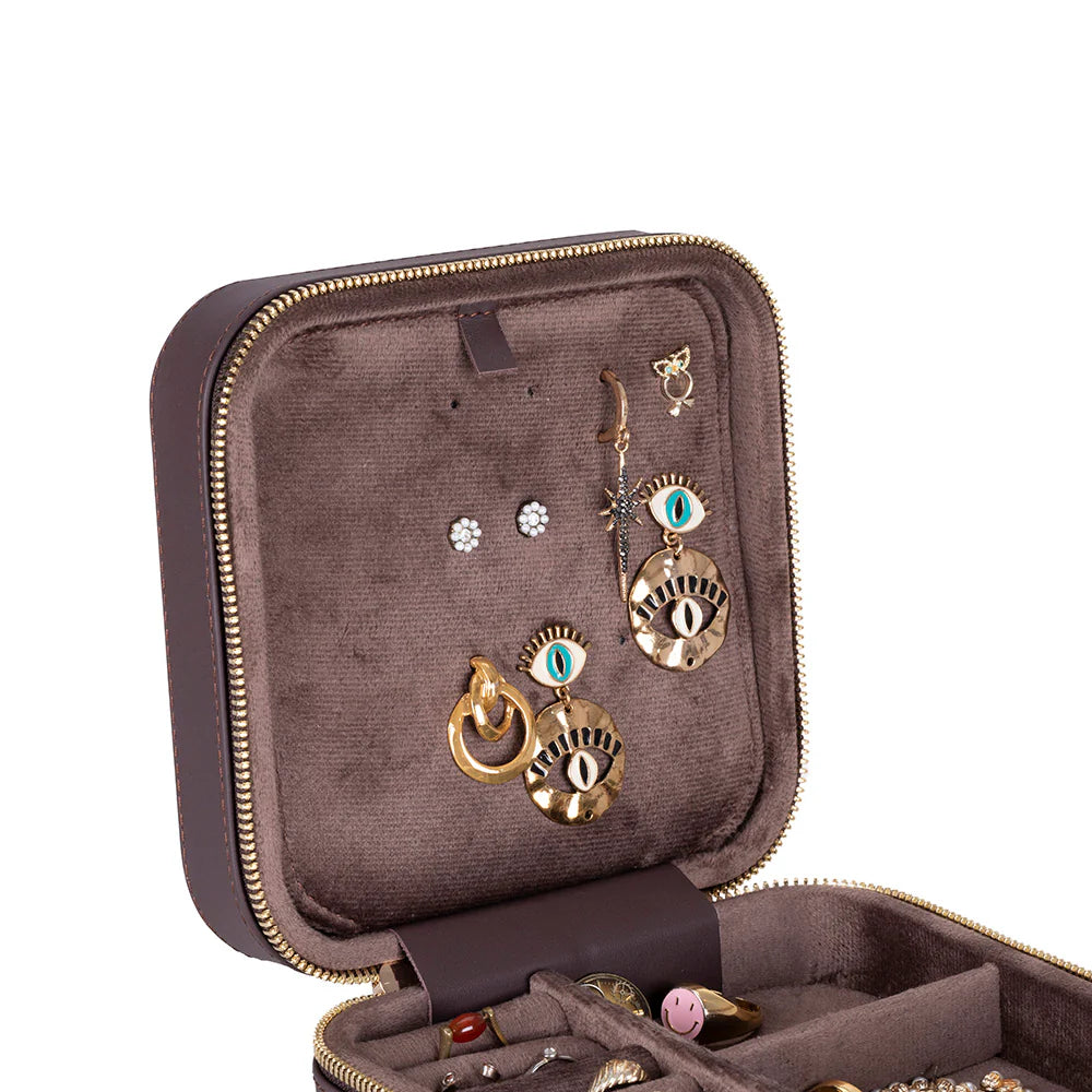 Amanda Leather Jewelry Box, Medium