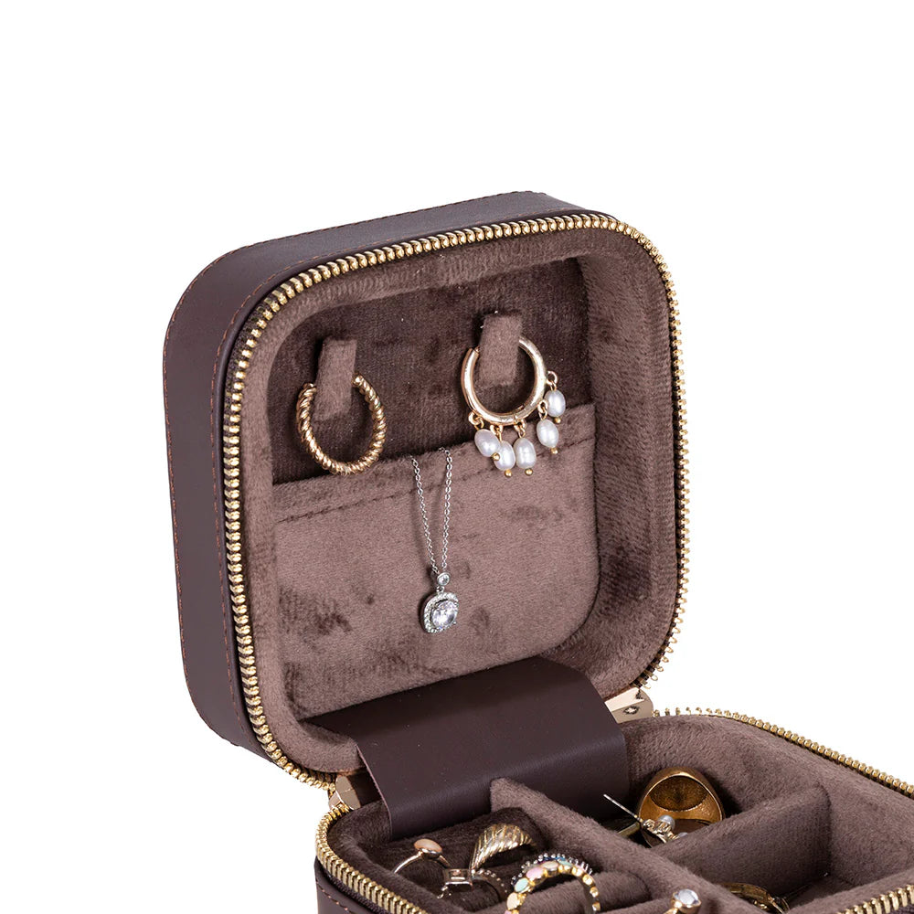 Amanda Leather Jewelry Box, Medium