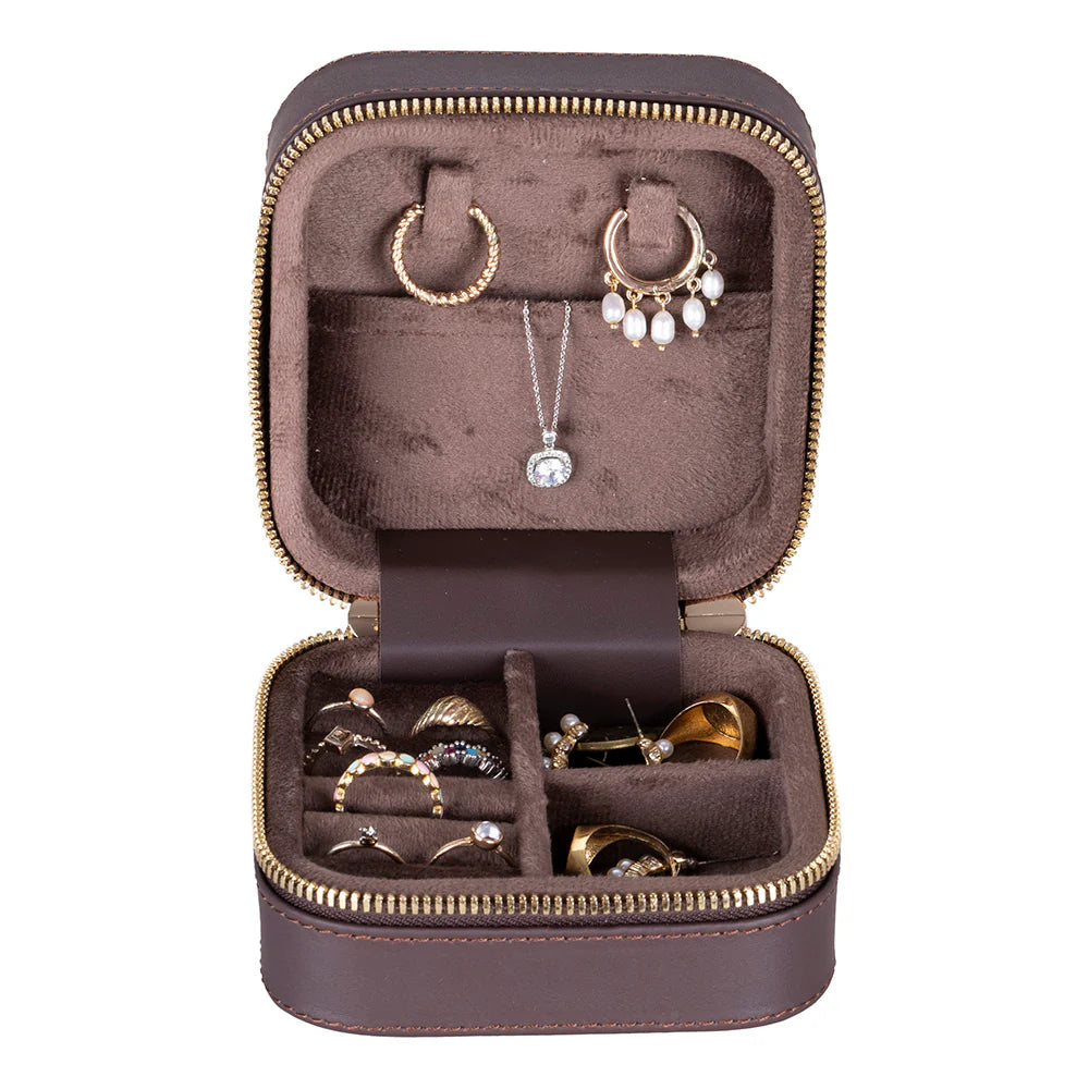 Amanda Leather Jewelry Box, Medium