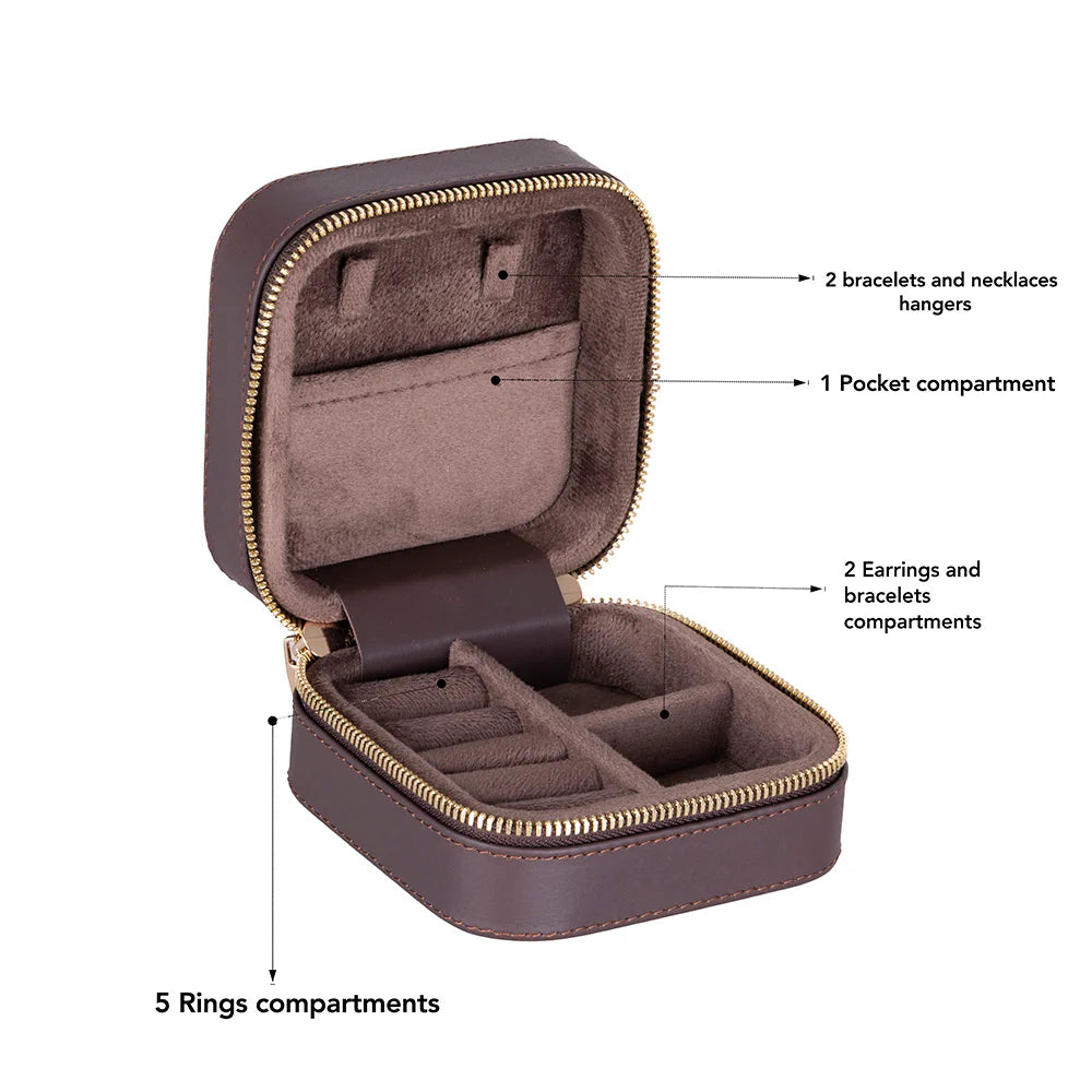 Amanda Leather Jewelry Box, Medium