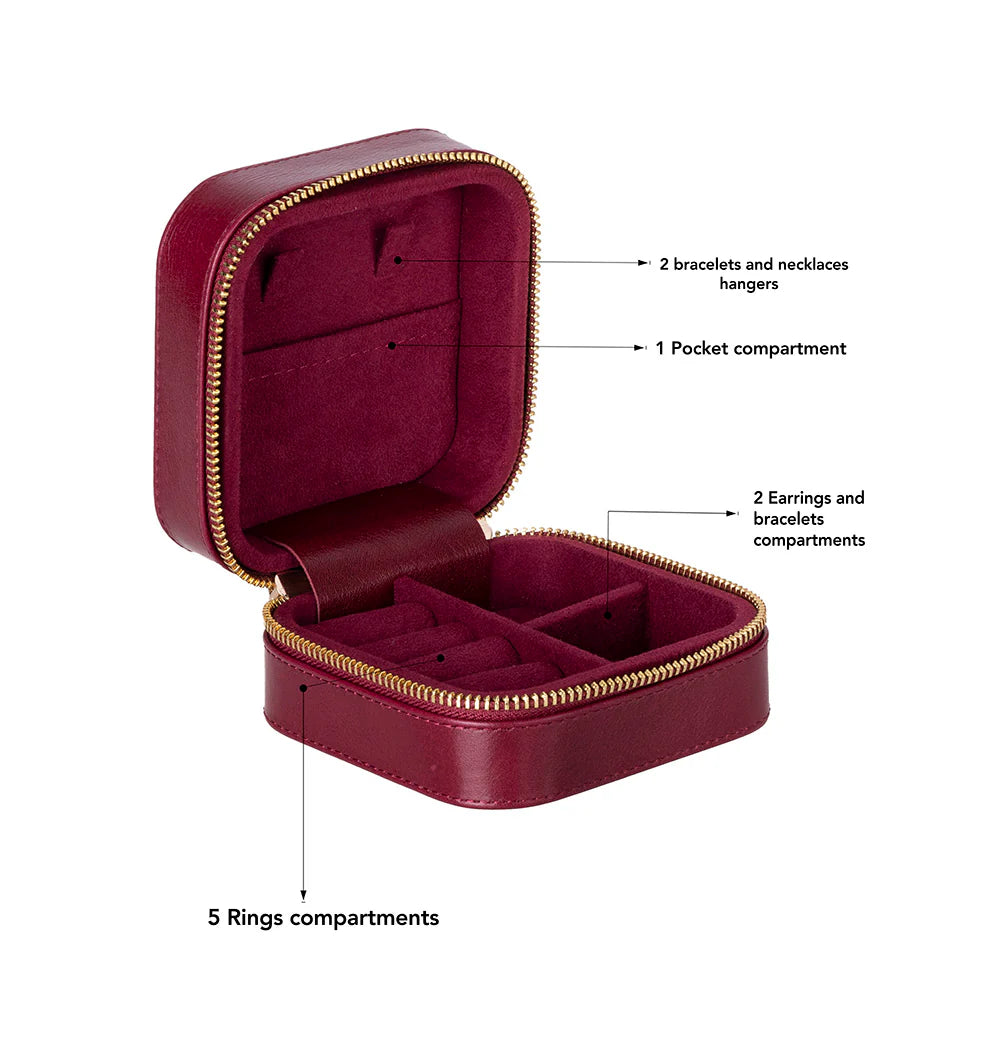 Amanda Leather Jewelry Box, Medium