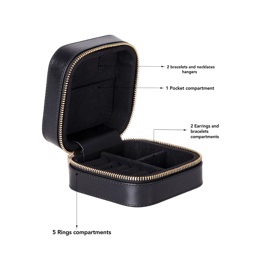 Amanda Leather Jewelry Box, Medium