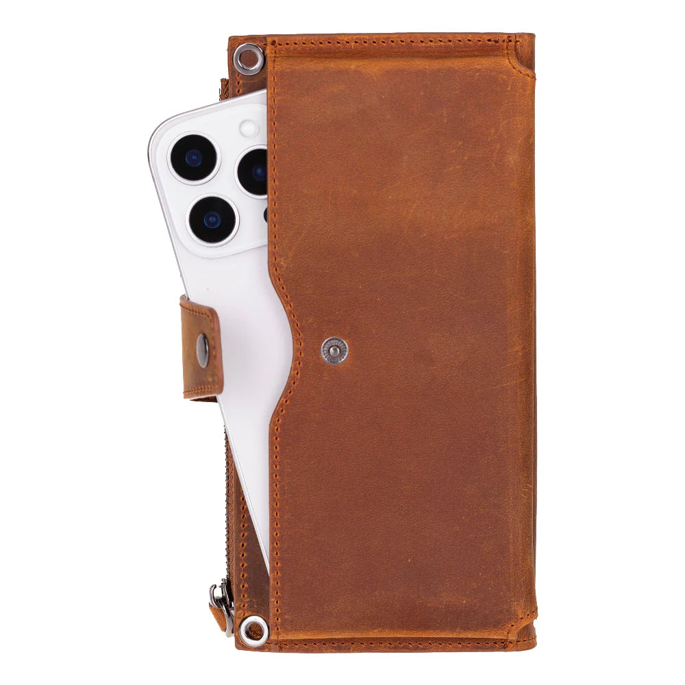 Lozan Strap Leather Crossbody Wallet
