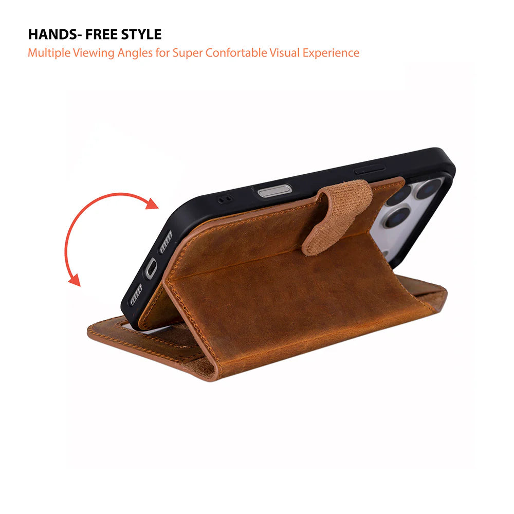 Magic iPhone 17 Pro Max Leather Detachable Wallet Case