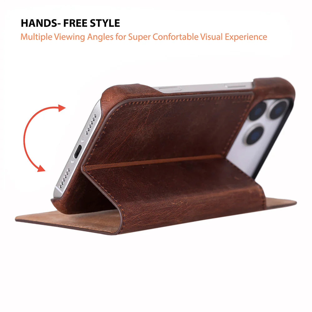 Sonat Leather iPhone 17 Pro Folio Case