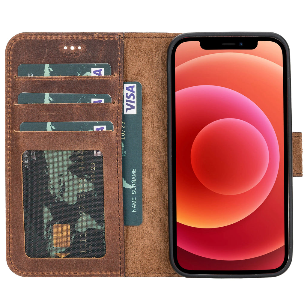 Liluri iPhone 12 Mini Detachable Leather Wallet Case