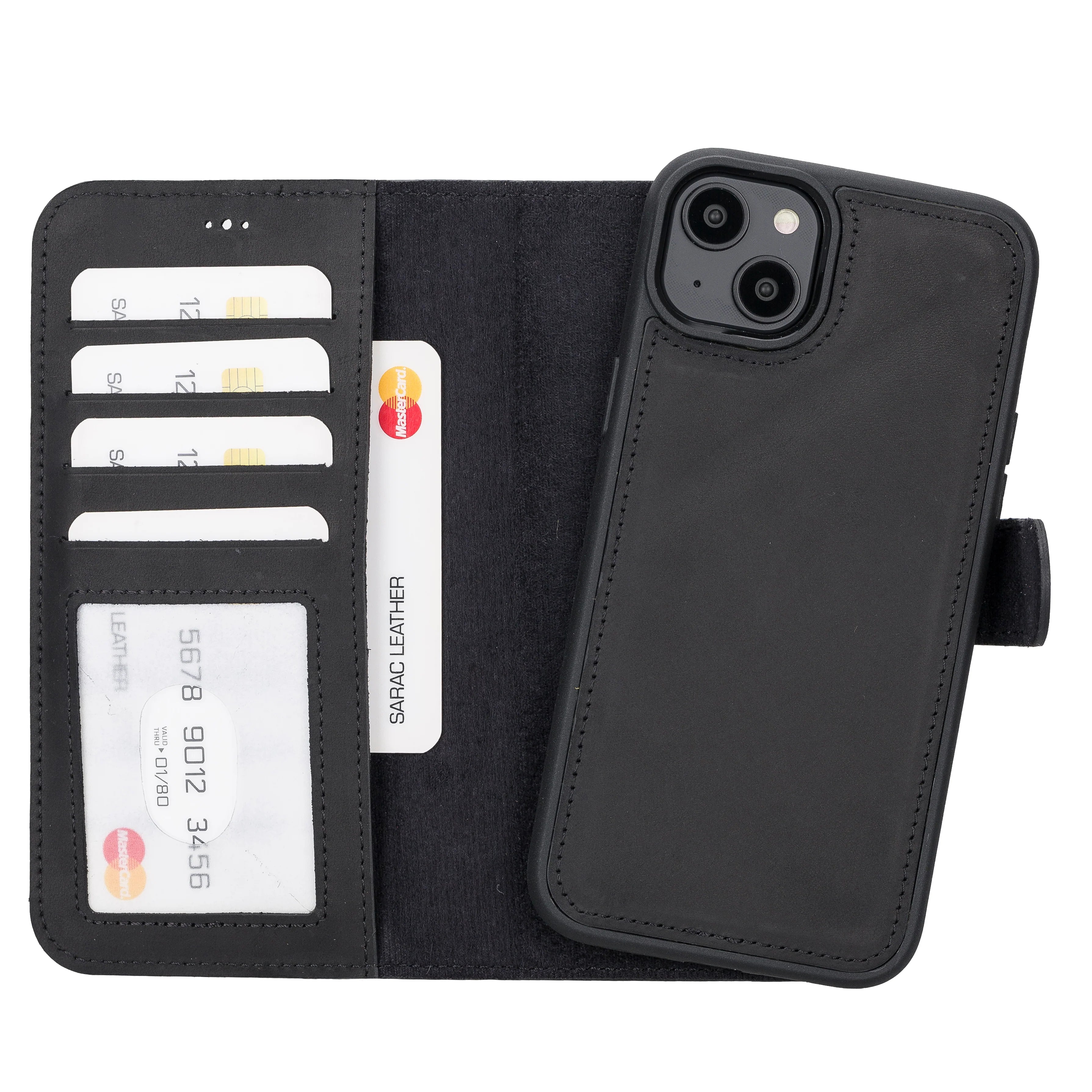 Liluri iPhone 14 Plus Detachable Leather Wallet Case
