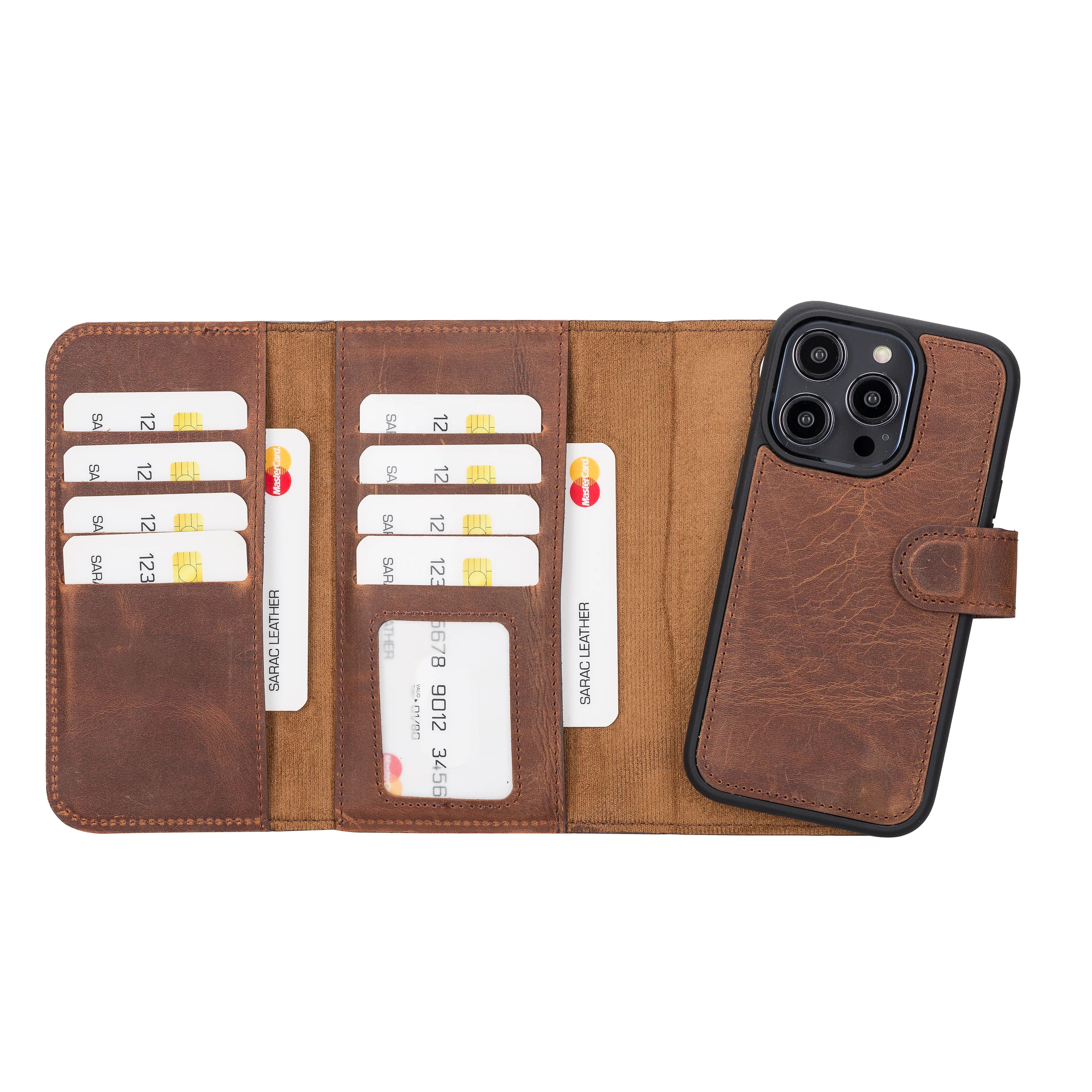 Santa iPhone 14 Pro Leather Detachable Wallet Case