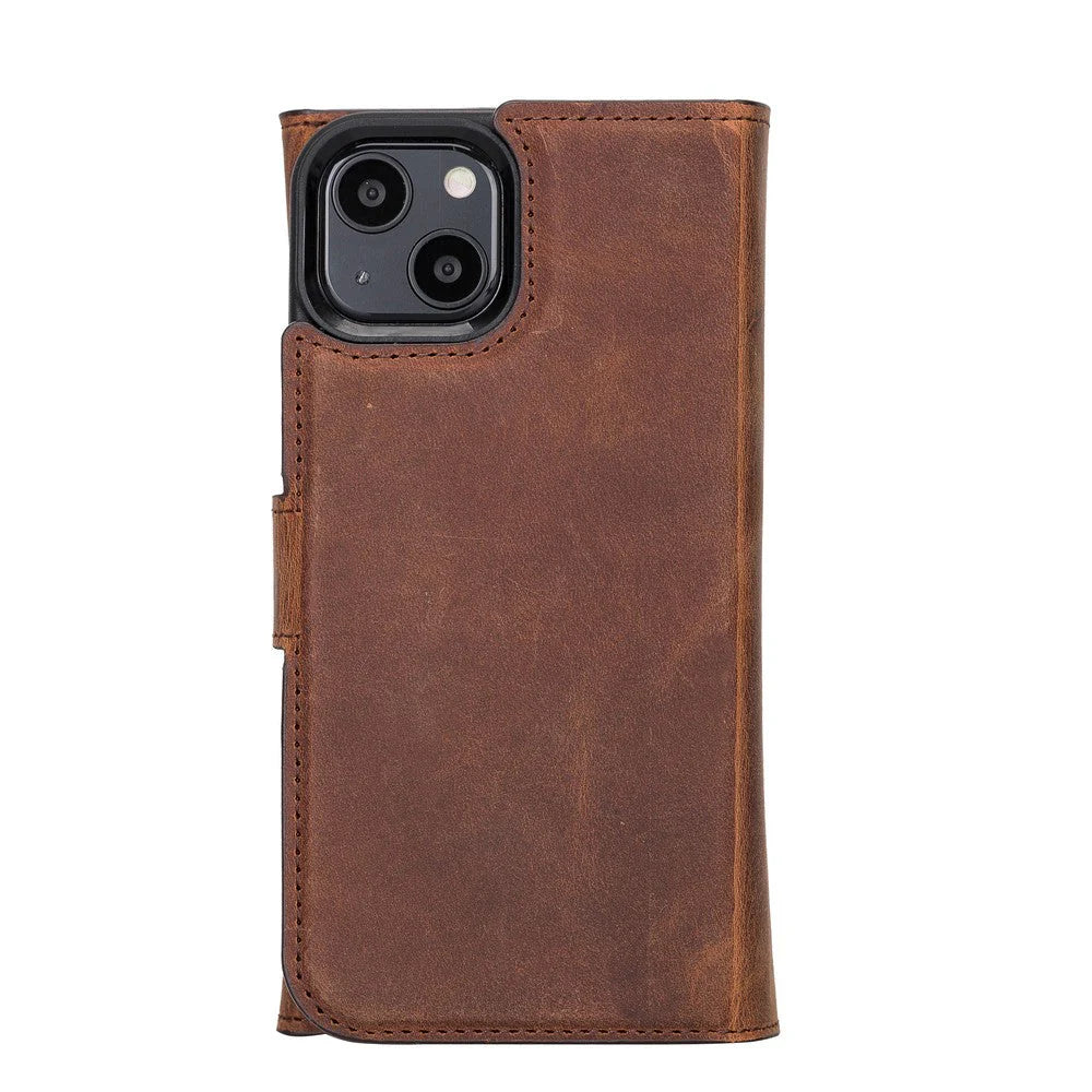 Santa iPhone 13 Mini Leather Detachable Wallet Case