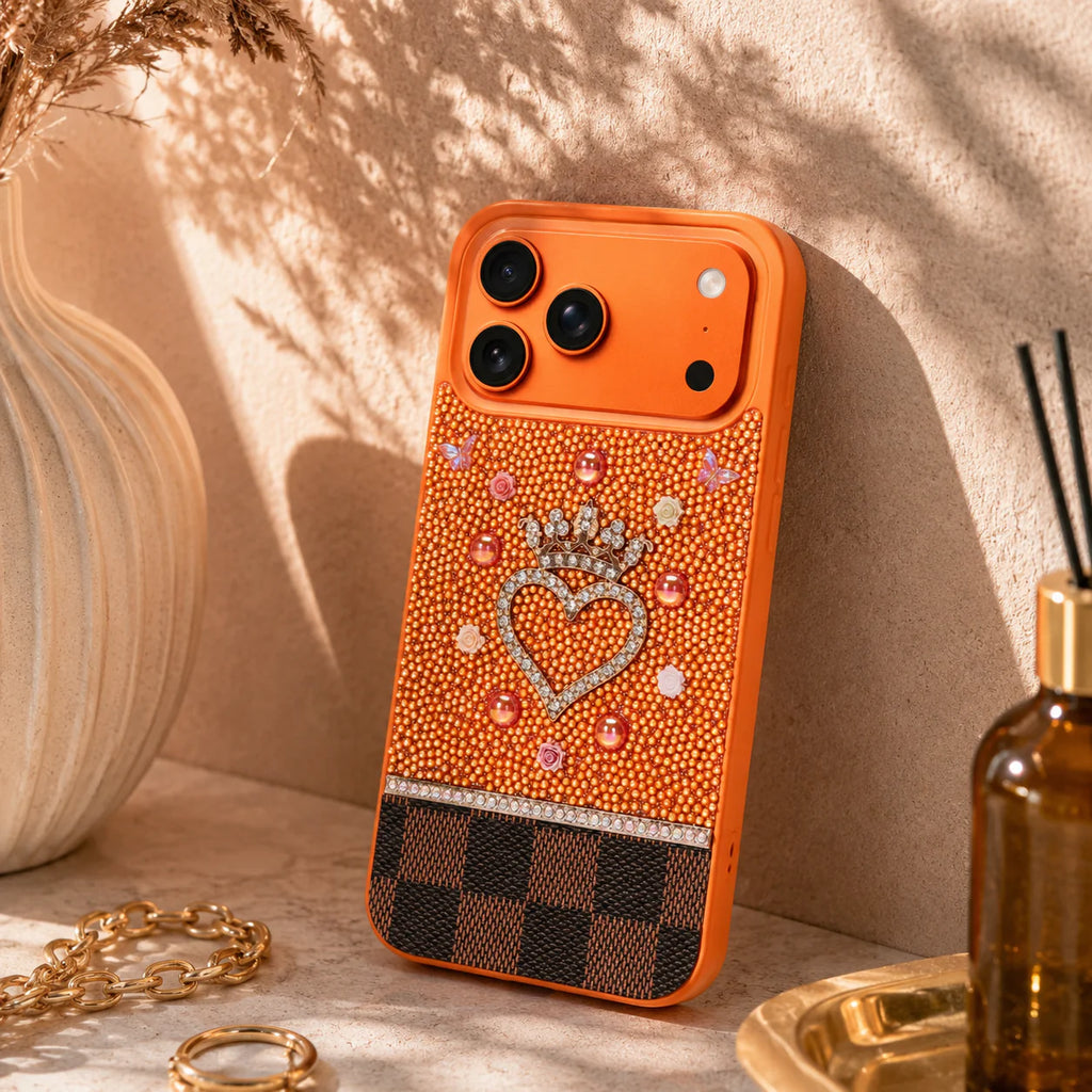 Vissel Heart Crystal Luxury Case for iPhone 17 Pro Max